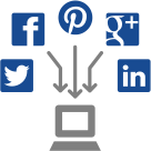 Content marketing icon social media